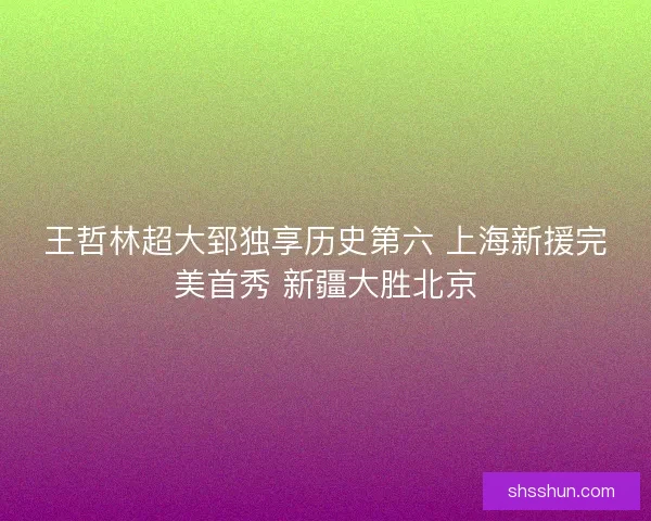 王哲林超大郅独享历史第六 上海新援完美首秀 新疆大胜北京
